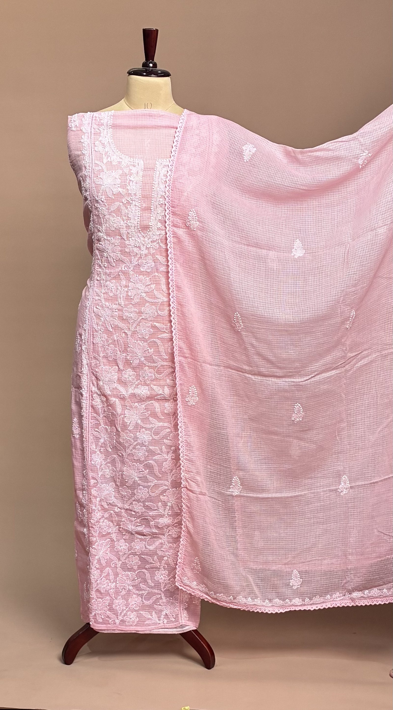 Chikankari Suit Piece - Blush Pink